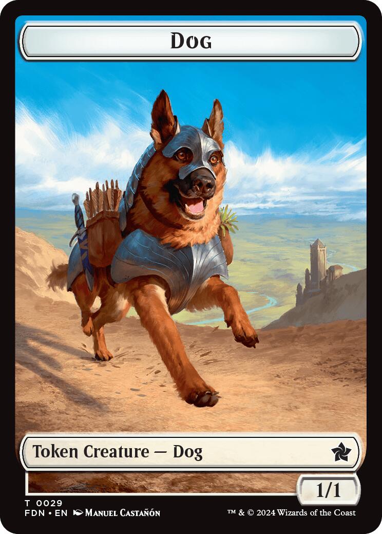 Dog // Beast (0033) Double-Sided Token [Foundations Tokens] | Gear Gaming Fayetteville