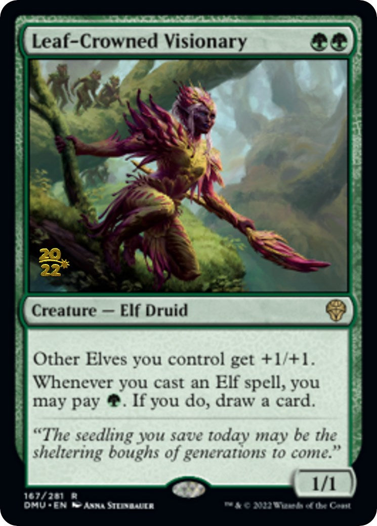 Leaf-Crowned Visionary [Dominaria United Prerelease Promos] | Gear Gaming Fayetteville