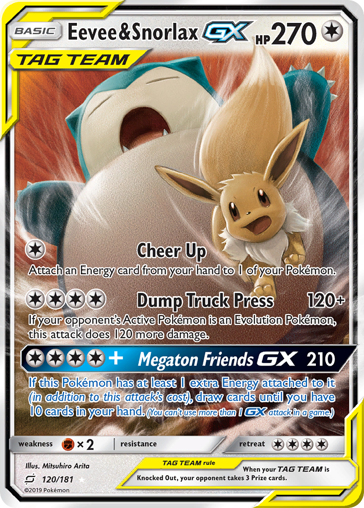 Eevee & Snorlax GX (120/181) [Sun & Moon: Team Up] | Gear Gaming Fayetteville