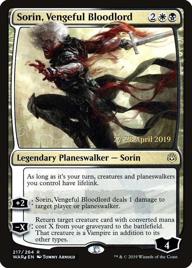 Sorin, Vengeful Bloodlord [War of the Spark Prerelease Promos] | Gear Gaming Fayetteville
