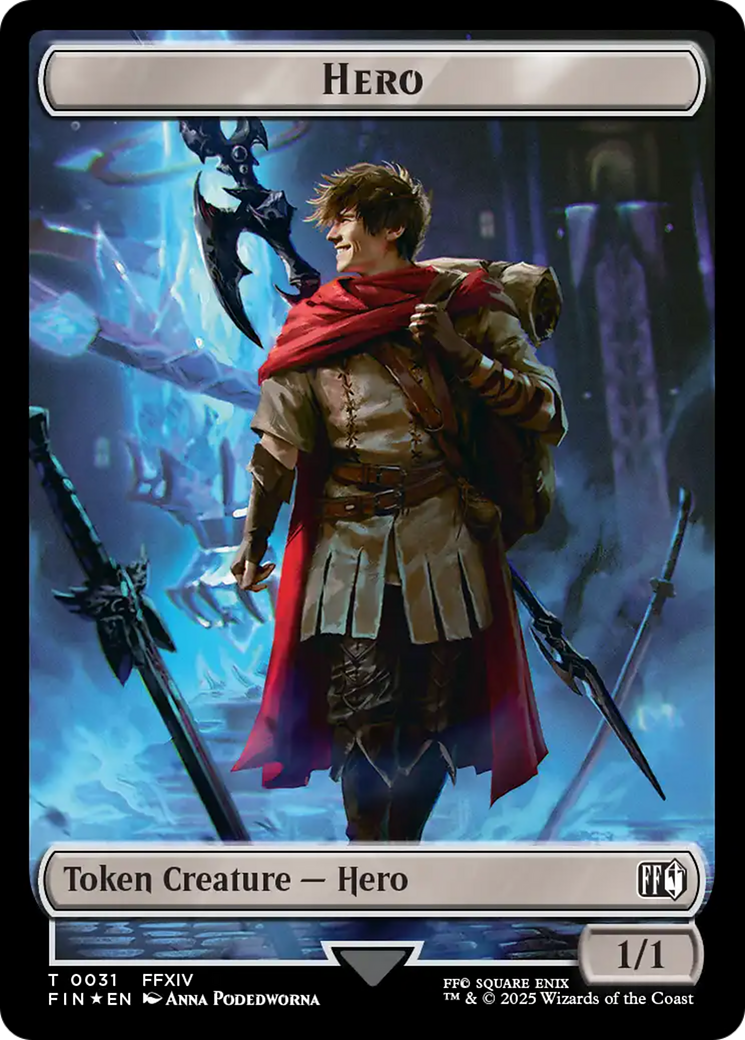 Hero (0031) // Wizard (0035) Double-Sided Token (Surge Foil) [FINAL FANTASY Tokens] | Gear Gaming Fayetteville