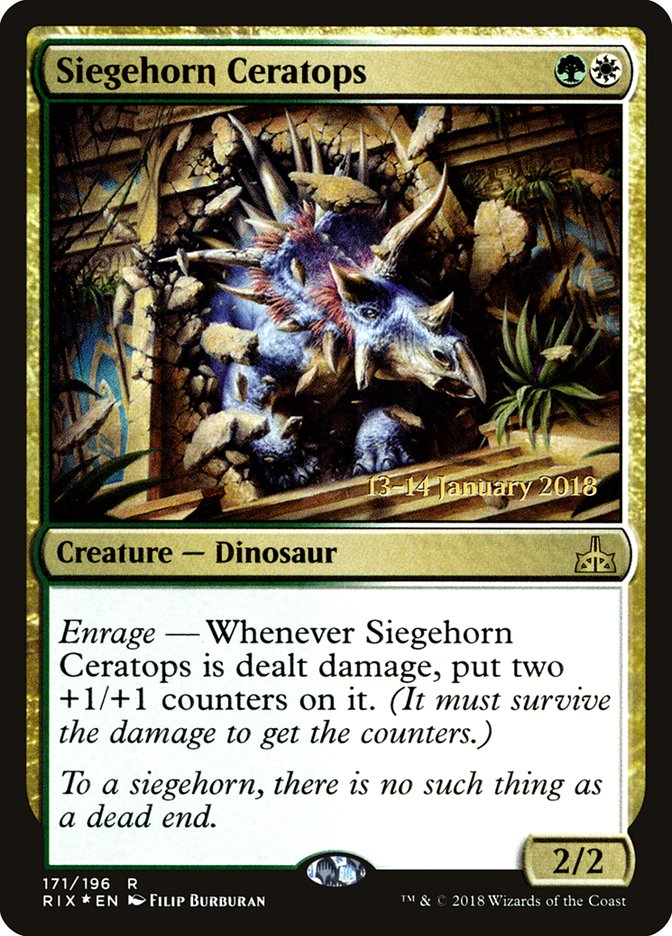 Siegehorn Ceratops [Rivals of Ixalan Prerelease Promos] | Gear Gaming Fayetteville