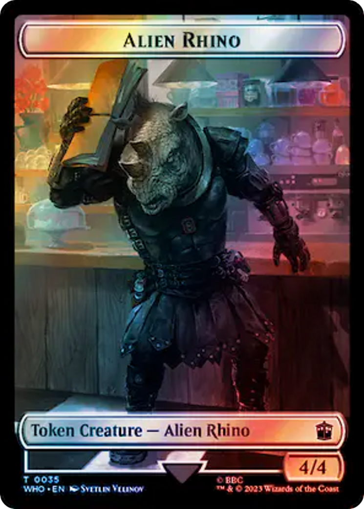 Alien Rhino // Treasure (0061) Double-Sided Token (Surge Foil) [Doctor Who Tokens] | Gear Gaming Fayetteville