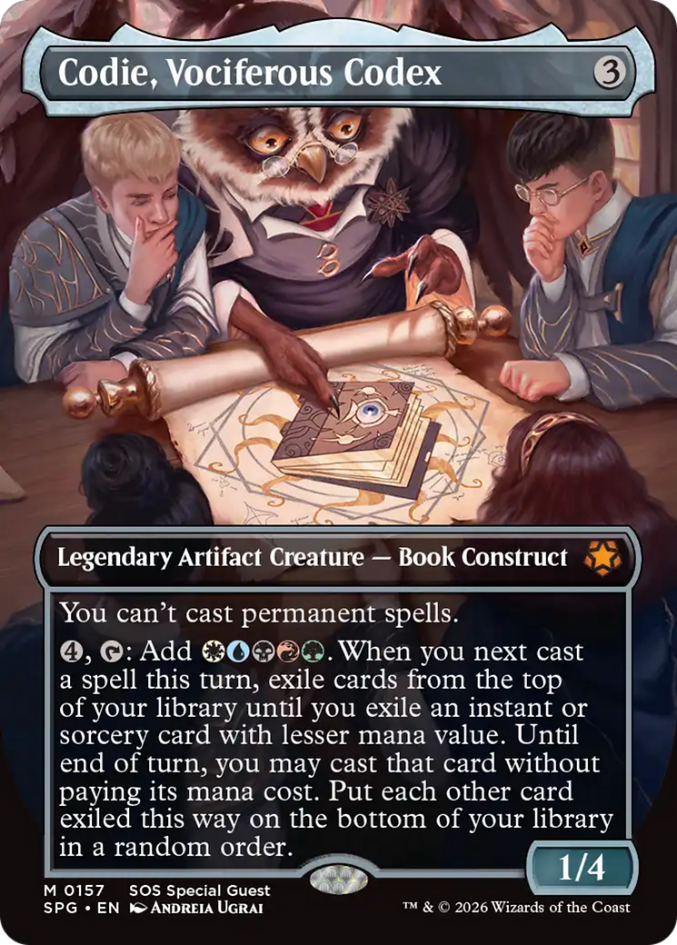 Codie, Vociferous Codex (Borderless) [Secrets of Strixhaven Special Guests] | Gear Gaming Fayetteville