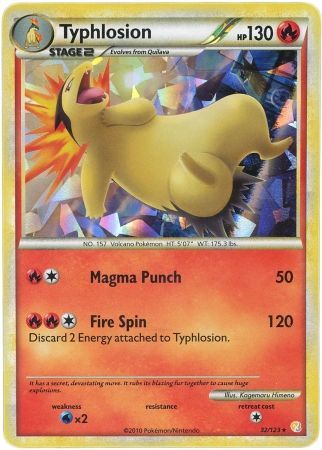 Typhlosion (32/123) (Cracked Ice Holo) [HeartGold & SoulSilver: Base Set] | Gear Gaming Fayetteville