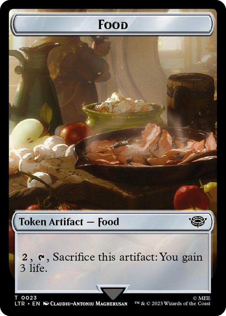 Human Soldier (0014) // Food (0023) Double-Sided Token (Surge Foil) [The Lord of the Rings: Tales of Middle-Earth Tokens] | Gear Gaming Fayetteville