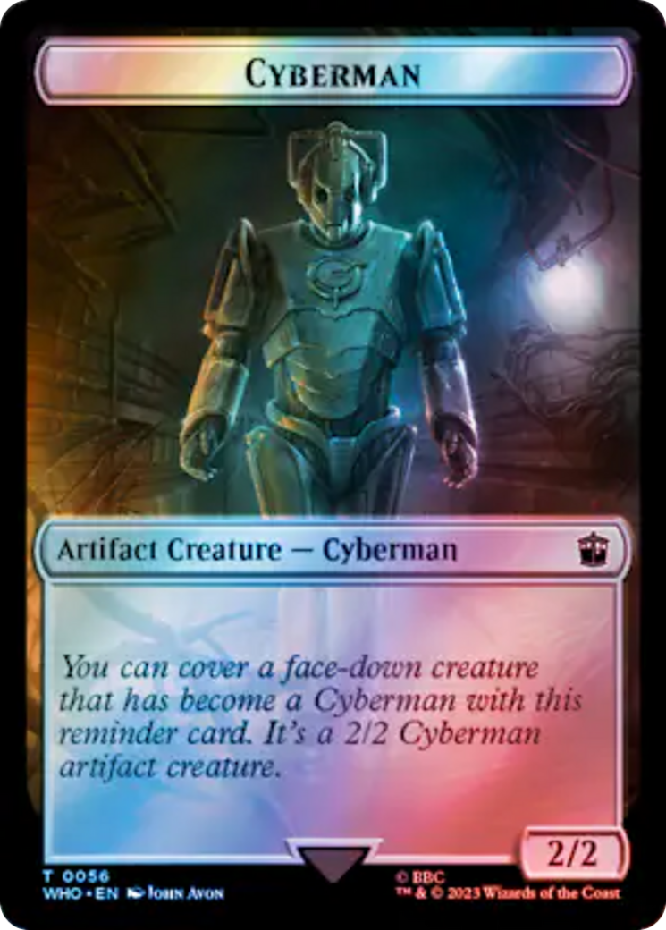 Human Rogue // Cyberman Double-Sided Token (Surge Foil) [Doctor Who Tokens] | Gear Gaming Fayetteville