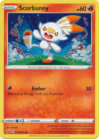 Scorbunny (030/202) (Cosmos Holo) [Sword & Shield: Base Set] | Gear Gaming Fayetteville