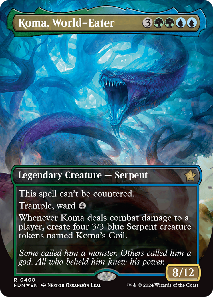 Koma, World-Eater (Borderless) (Mana Foil) [Foundations] | Gear Gaming Fayetteville