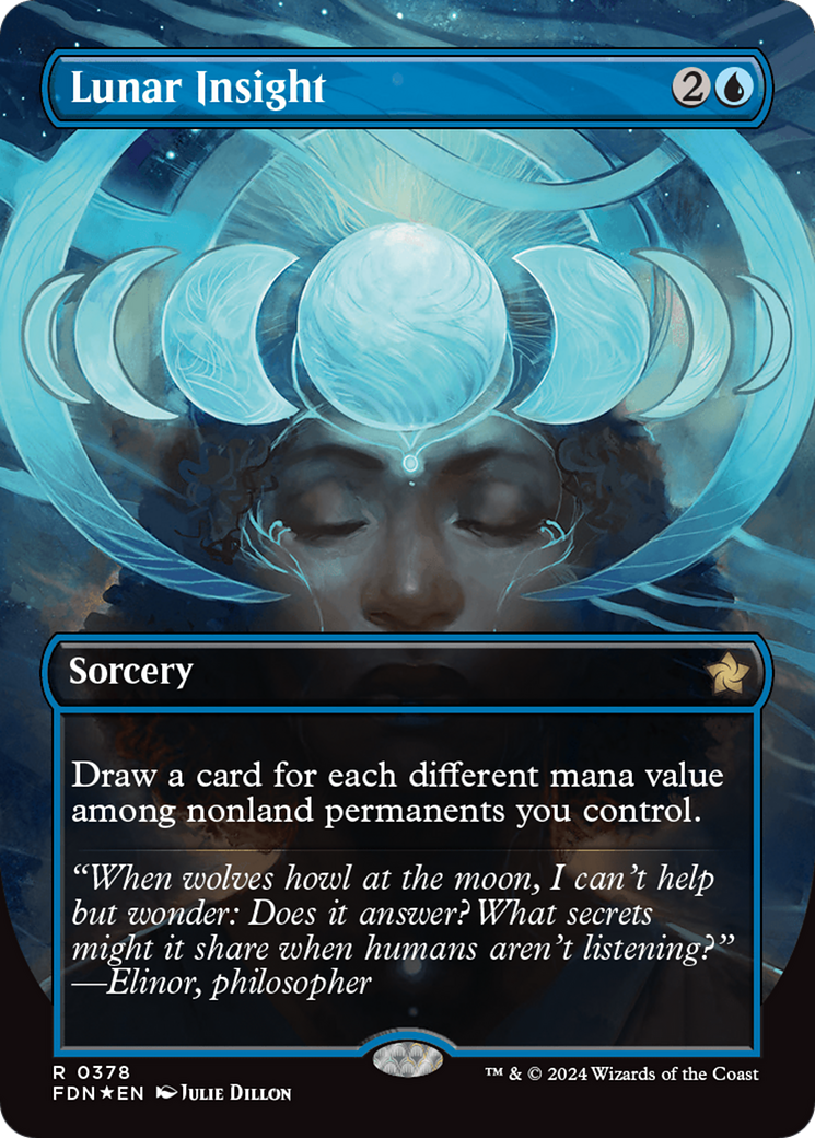 Lunar Insight (Borderless) (Mana Foil) [Foundations] | Gear Gaming Fayetteville