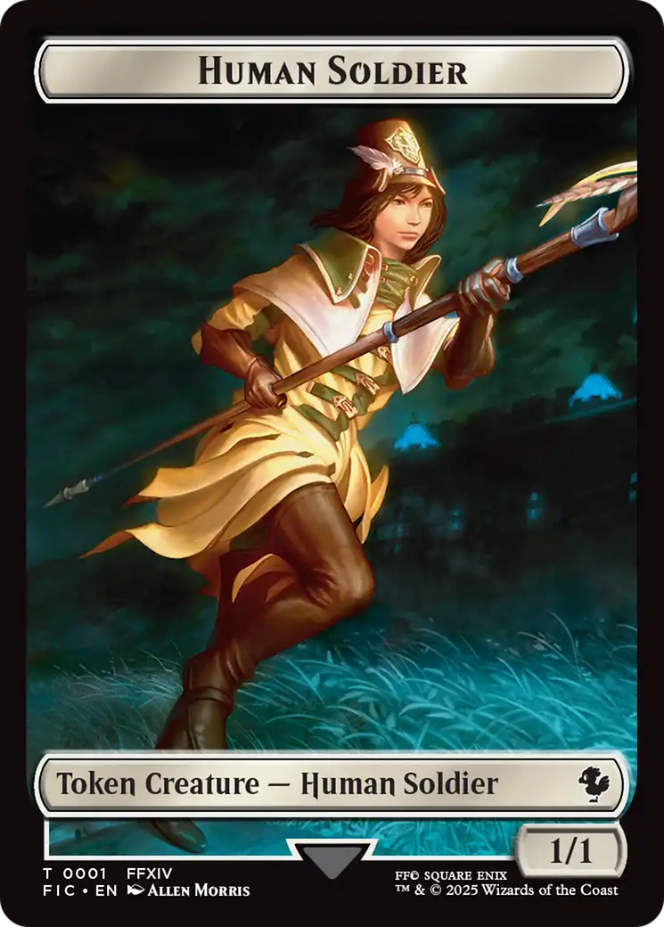 Human Soldier // Hero (0032) Double-Sided Token (Surge Foil) [FINAL FANTASY Commander Tokens] | Gear Gaming Fayetteville
