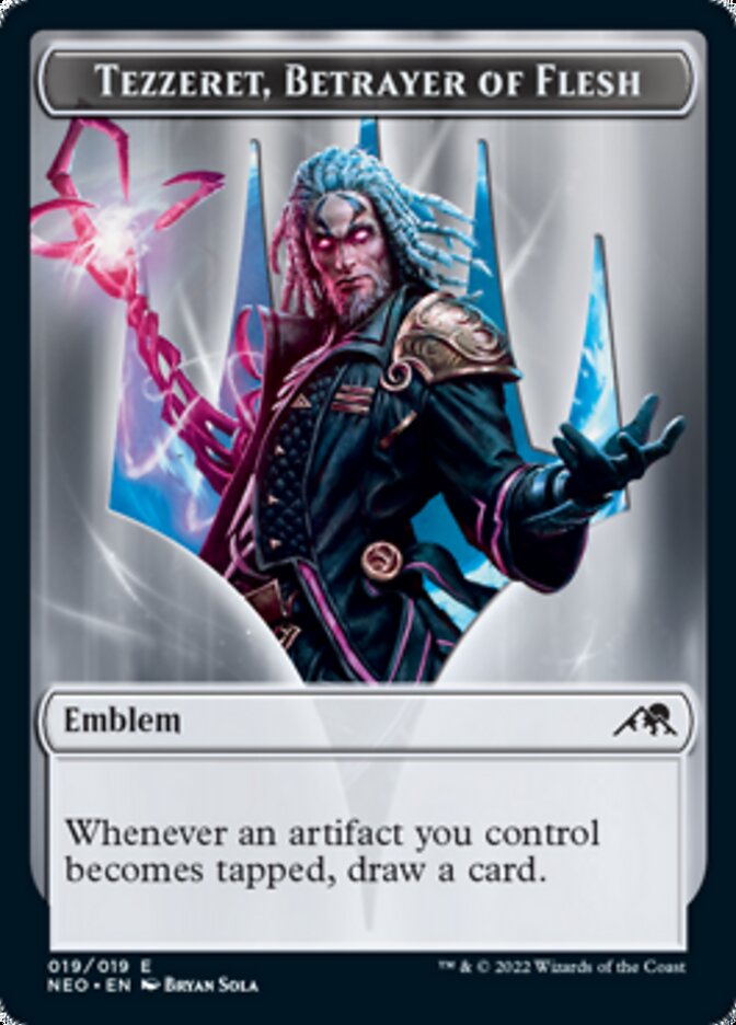 Samurai // Tezzeret, Betrayer of Flesh Emblem Double-Sided Token [Kamigawa: Neon Dynasty Tokens] | Gear Gaming Fayetteville