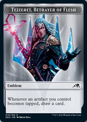 Samurai // Tezzeret, Betrayer of Flesh Emblem Double-Sided Token [Kamigawa: Neon Dynasty Tokens] | Gear Gaming Fayetteville