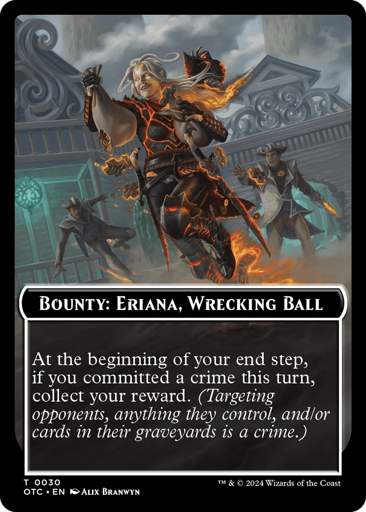 Bounty: Eriana, Wrecking Ball // Bounty Rules Double-Sided Token [Outlaws of Thunder Junction Commander Tokens] | Gear Gaming Fayetteville