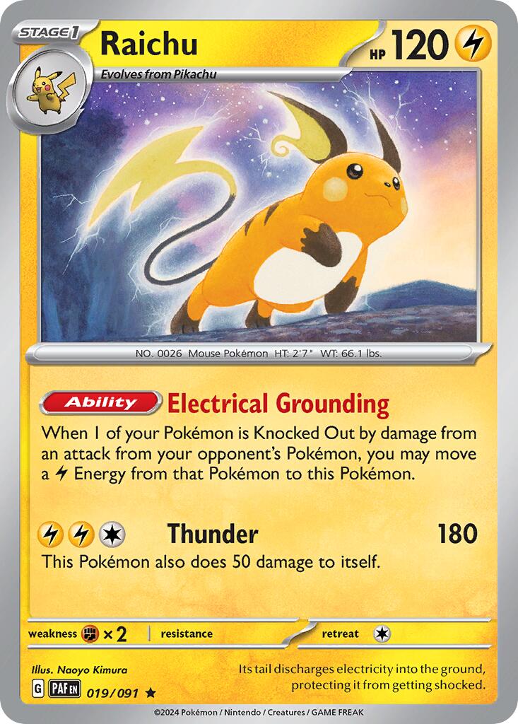 Raichu (019/091) (Theme Deck Exclusive) [Scarlet & Violet: Paldean Fates] | Gear Gaming Fayetteville