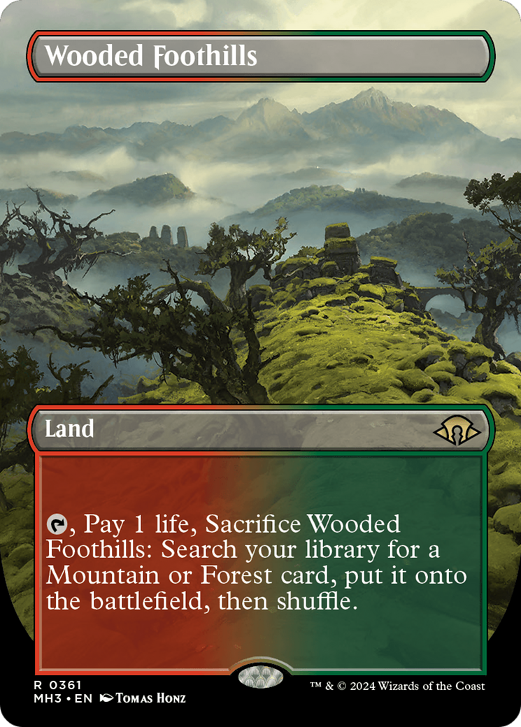 Wooded Foothills (Borderless) [Modern Horizons 3] | Gear Gaming Fayetteville