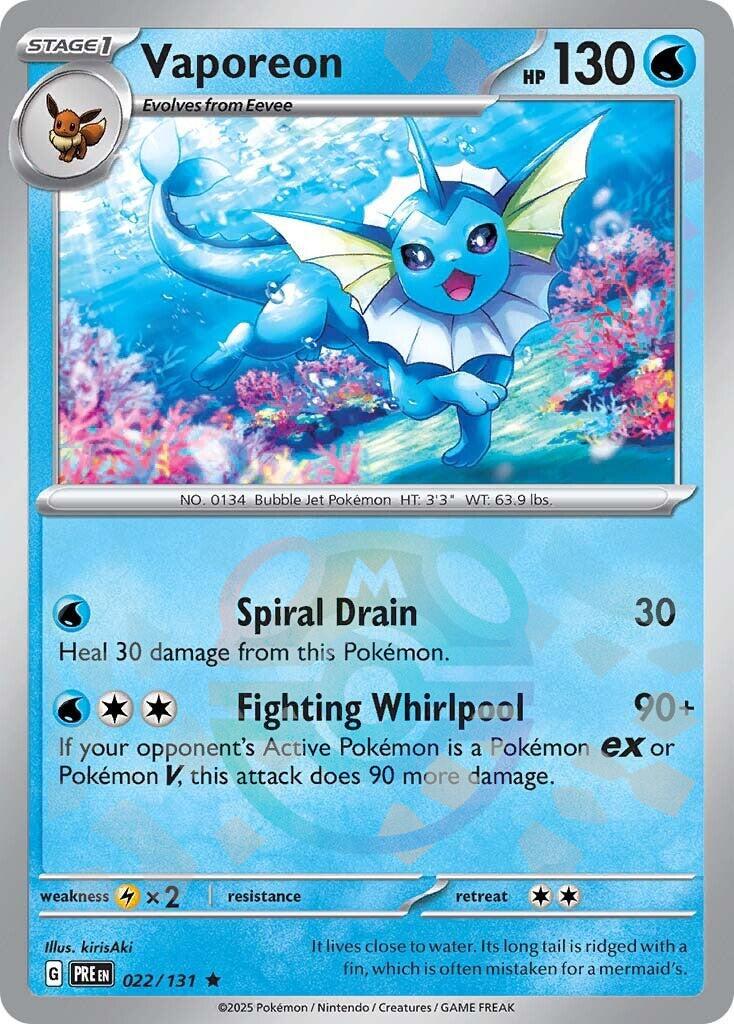 Vaporeon (022/131) (Master Ball Pattern) [Scarlet & Violet: Prismatic Evolutions] | Gear Gaming Fayetteville