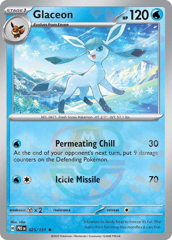 Glaceon (025/131) (Master Ball Pattern) [Scarlet & Violet: Prismatic Evolutions] | Gear Gaming Fayetteville