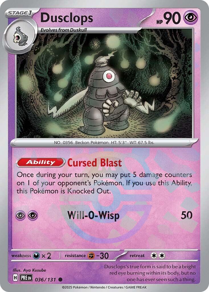 Dusclops (036/131) (Master Ball Pattern) [Scarlet & Violet: Prismatic Evolutions] | Gear Gaming Fayetteville
