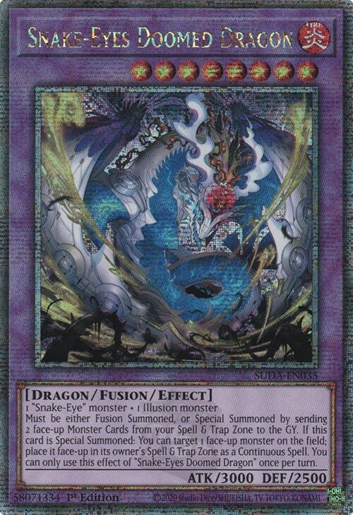 Snake-Eyes Doomed Dragon (Quarter Century Secret Rare) [SUDA-EN035] Quarter Century Secret Rare | Gear Gaming Fayetteville