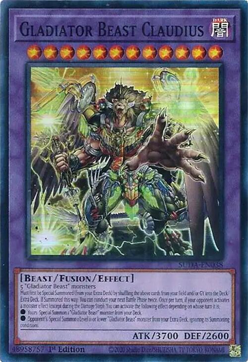Gladiator Beast Claudius [SUDA-EN038] Super Rare | Gear Gaming Fayetteville