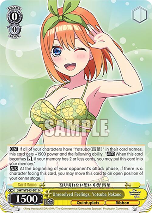 Unresolved Feelings, Yotsuba Nakano - [The Quintessential Quintuplets Specials Premium Booster] | Gear Gaming Fayetteville