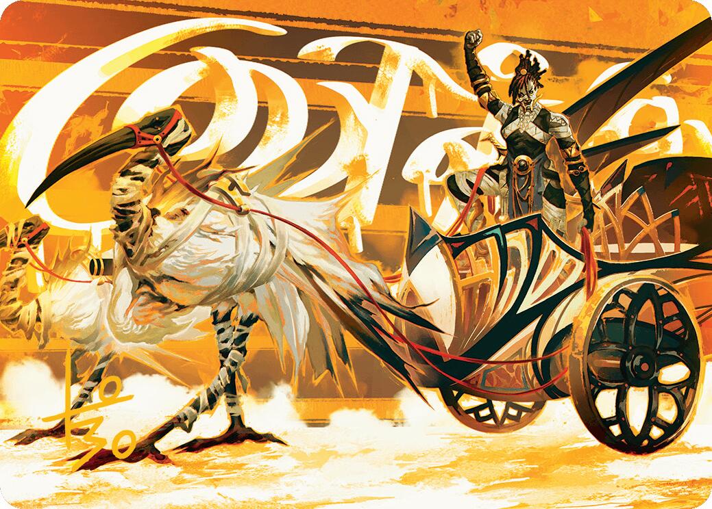 Skyseer's Chariot Art Card (Gold-Stamped Signature) [Aetherdrift Art Series] | Gear Gaming Fayetteville