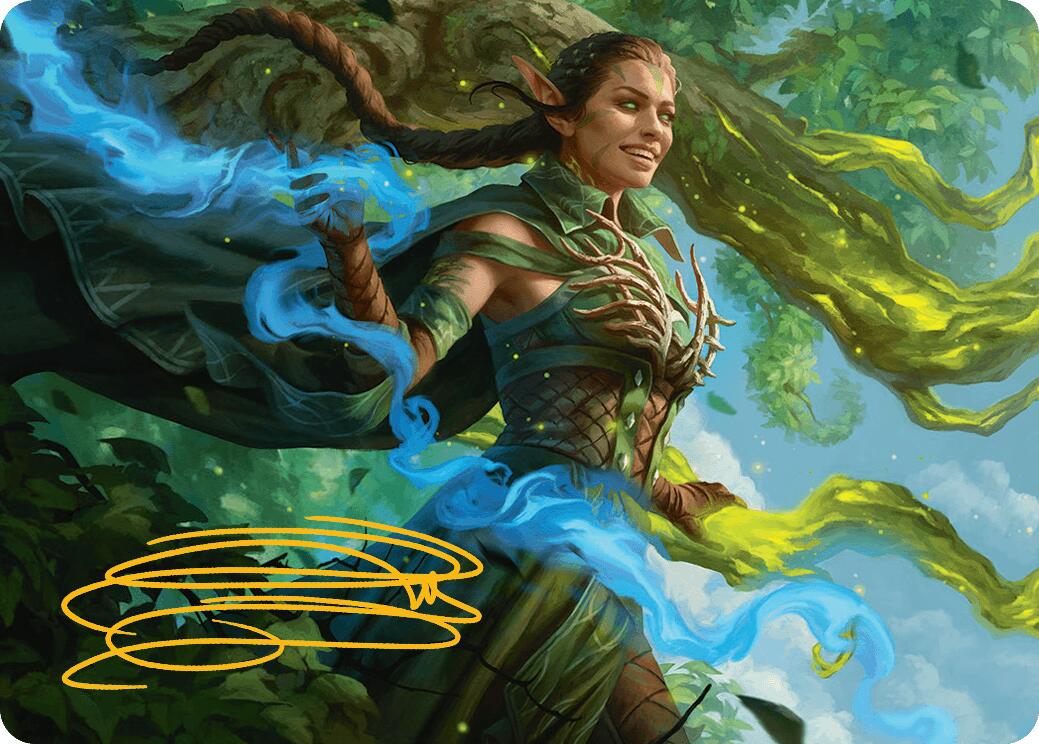 Nissa, Worldsoul Speaker Art Card (Gold-Stamped Signature) [Aetherdrift Art Series] | Gear Gaming Fayetteville