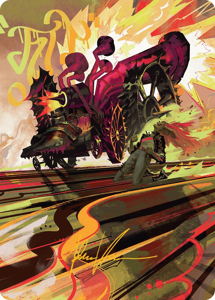 Rocketeer Boostbuggy Art Card (Gold-Stamped Signature) [Aetherdrift Art Series] | Gear Gaming Fayetteville