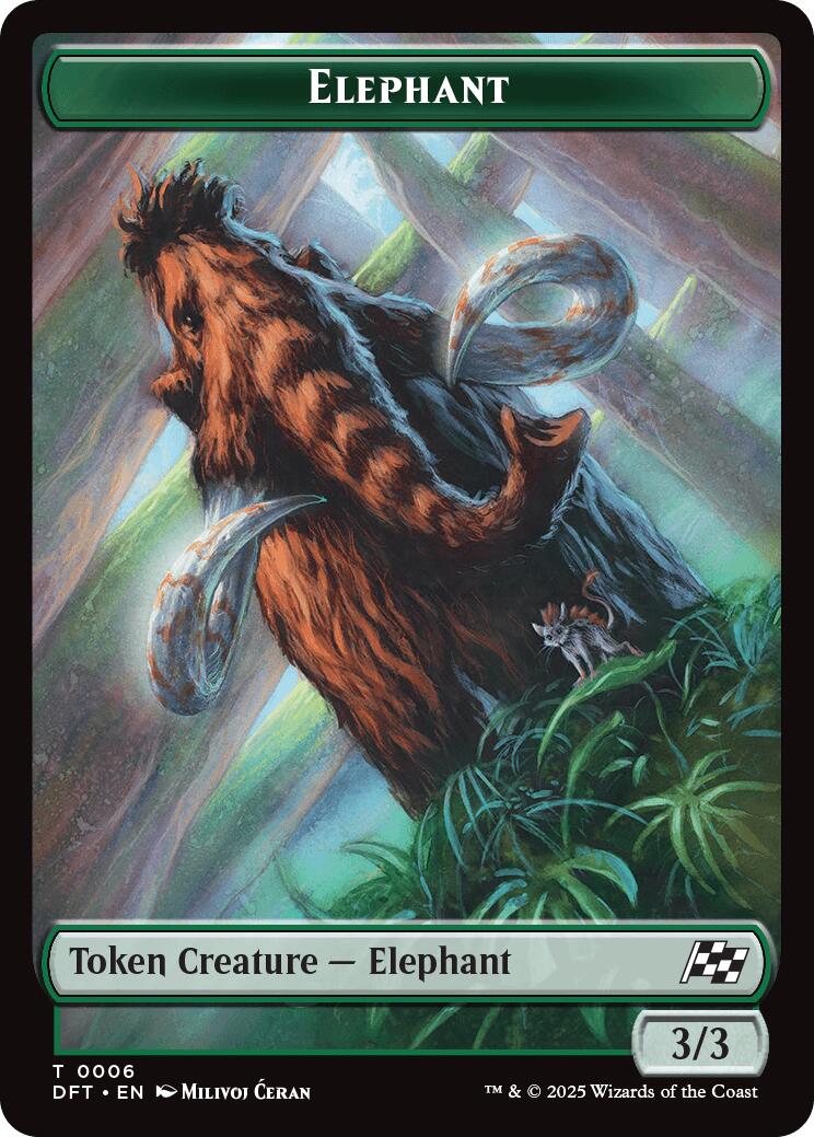 Elephant // Zombie (0003) Double-Sided Token [Aetherdrift Tokens] | Gear Gaming Fayetteville