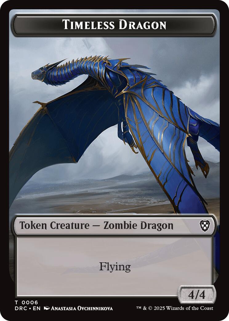 Timeless Dragon // Zombie (0003) Double-Sided Token [Aetherdrift Tokens] | Gear Gaming Fayetteville