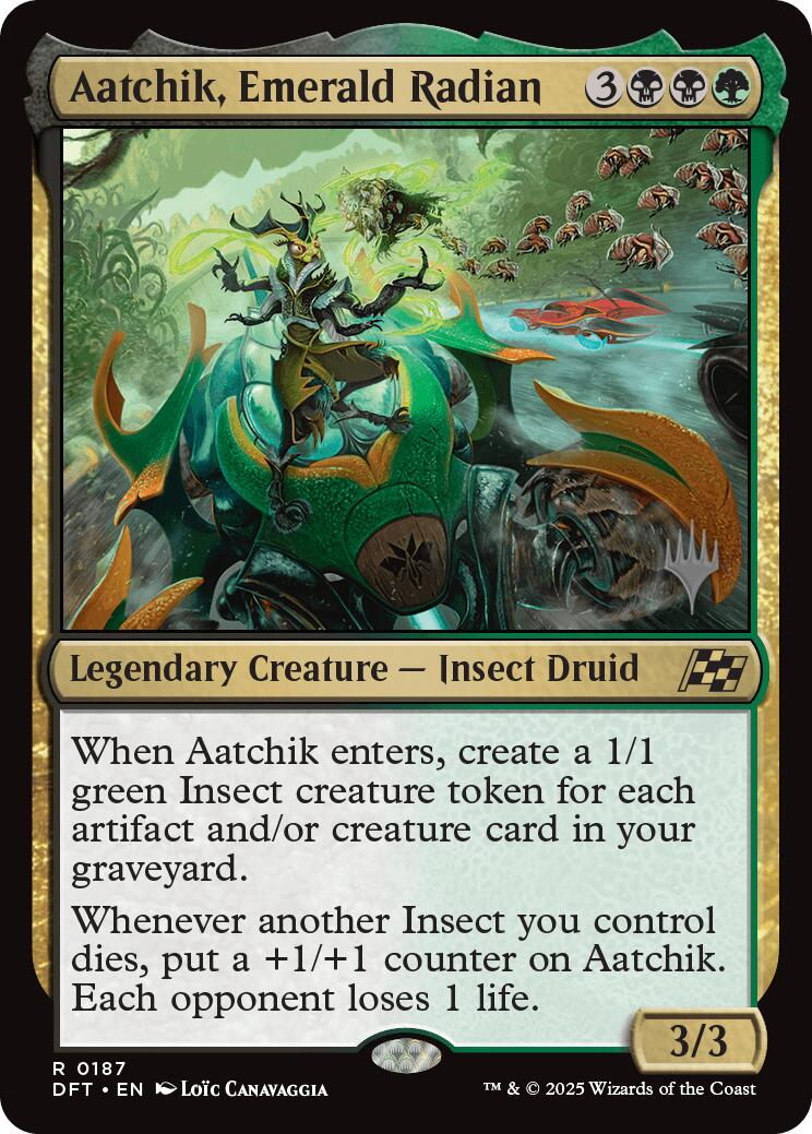 Aatchik, Emerald Radian (Promo Pack) [Aetherdrift Promos] | Gear Gaming Fayetteville