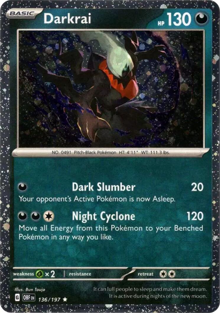 Darkrai (136/197) (Cosmos Holo) [Scarlet & Violet: Obsidian Flames] | Gear Gaming Fayetteville