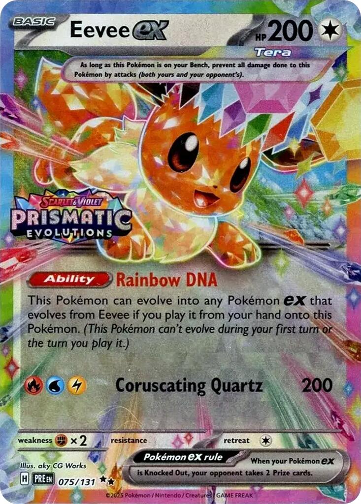 Eevee ex (075/131) (Prismatic Evolutions Stamp) [Scarlet & Violet: Prismatic Evolutions] | Gear Gaming Fayetteville