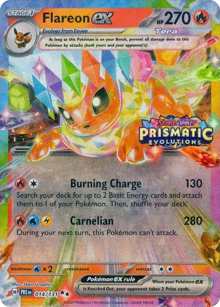 Flareon ex (014/131) (Prismatic Evolutions Stamp) [Scarlet & Violet: Prismatic Evolutions] | Gear Gaming Fayetteville