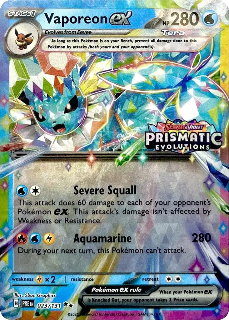 Vaporeon ex (023/131) (Prismatic Evolutions Stamp) [Scarlet & Violet: Prismatic Evolutions] | Gear Gaming Fayetteville