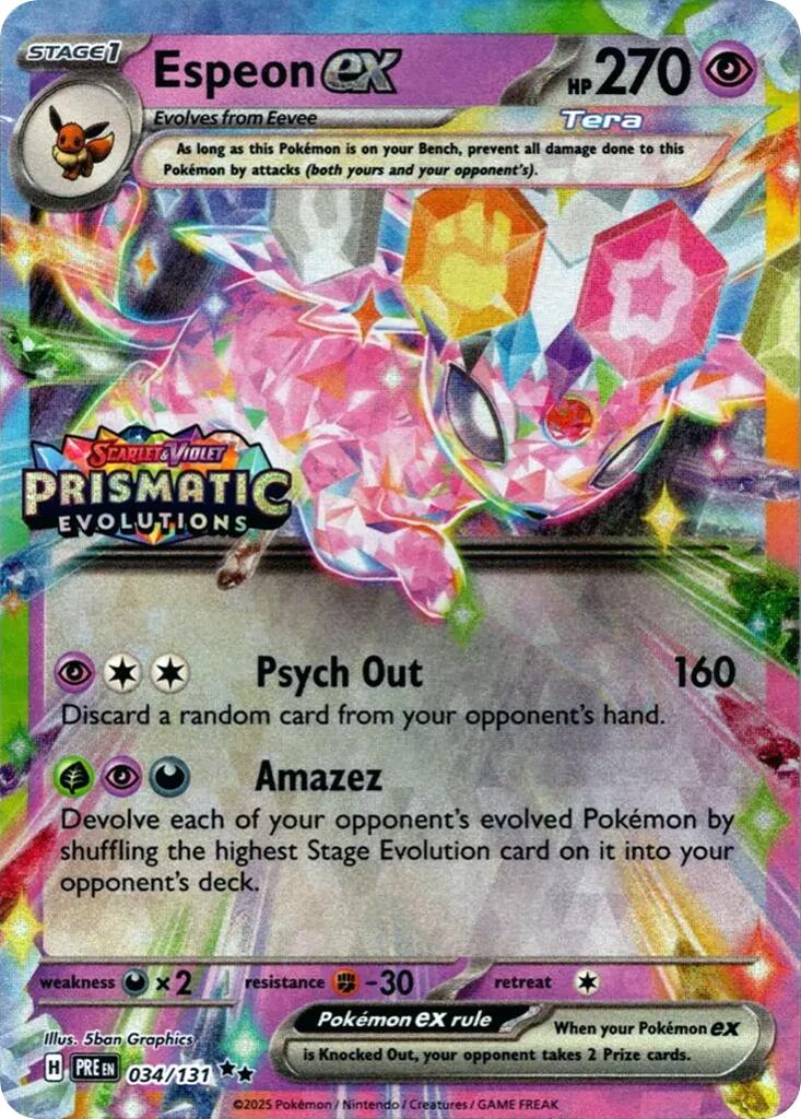 Espeon ex (034/131) (Prismatic Evolutions Stamp) [Scarlet & Violet: Prismatic Evolutions] | Gear Gaming Fayetteville