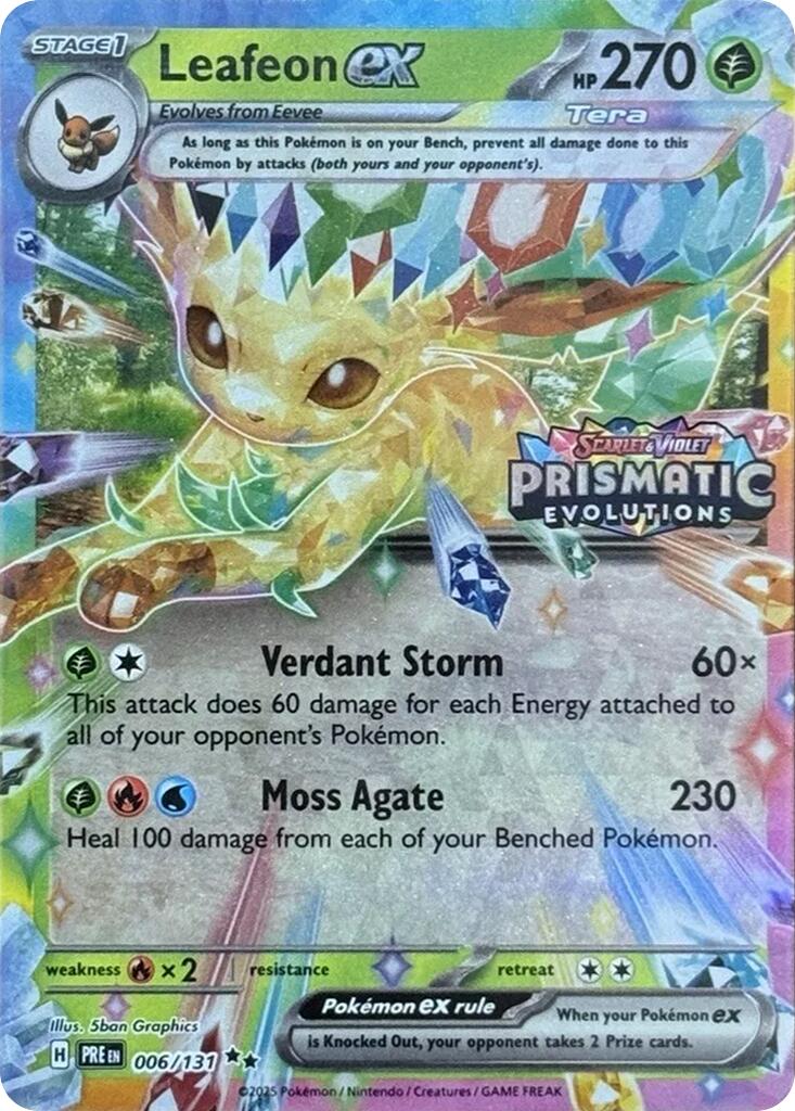 Leafeon ex (006/131) (Prismatic Evolutions Stamp) [Scarlet & Violet: Prismatic Evolutions] | Gear Gaming Fayetteville