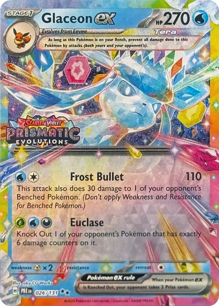 Glaceon ex (026/131) (Prismatic Evolutions Stamp) [Scarlet & Violet: Prismatic Evolutions] | Gear Gaming Fayetteville