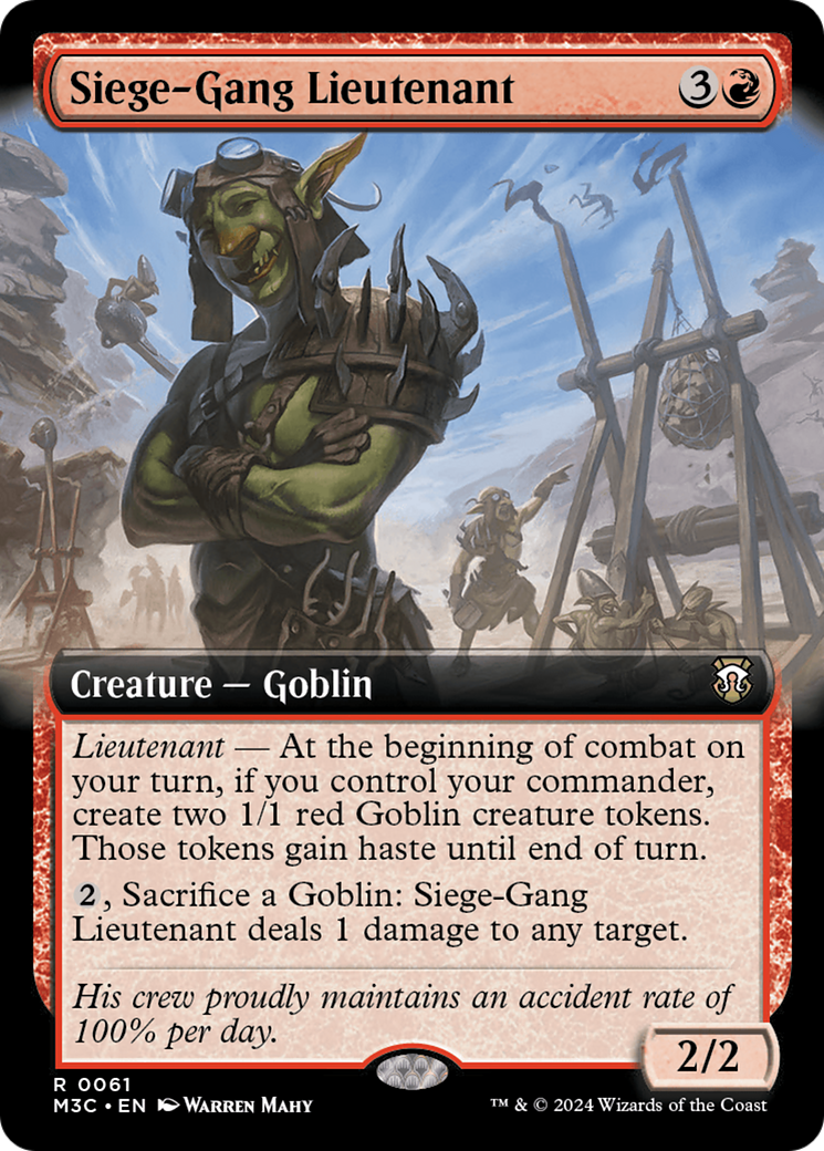 Siege-Gang Lieutenant (Extended Art) [Modern Horizons 3 Commander] | Gear Gaming Fayetteville