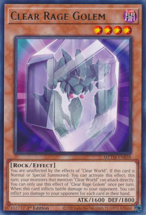 Clear Rage Golem [MZTM-EN038] Rare | Gear Gaming Fayetteville