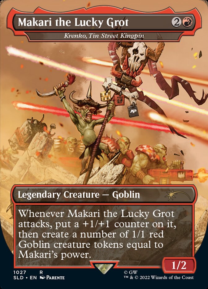 Makari the Lucky Grot - Krenko, Tin Street Kingpin (Borderless) [Secret Lair Drop Series] | Gear Gaming Fayetteville
