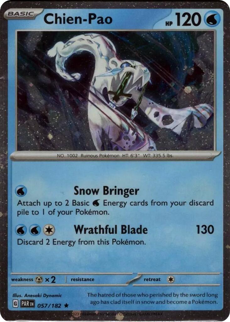 Chien-Pao (057/182) (Cosmos Holo) [Scarlet & Violet: Paradox Rift] | Gear Gaming Fayetteville