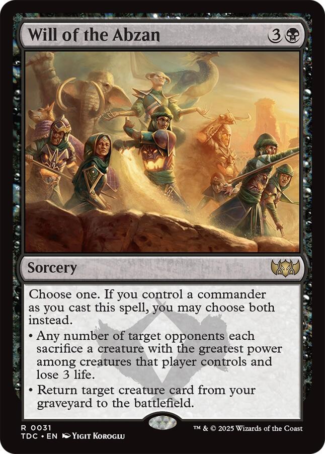 Will of the Abzan [Tarkir: Dragonstorm Commander] | Gear Gaming Fayetteville