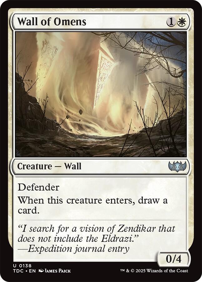 Wall of Omens [Tarkir: Dragonstorm Commander] | Gear Gaming Fayetteville