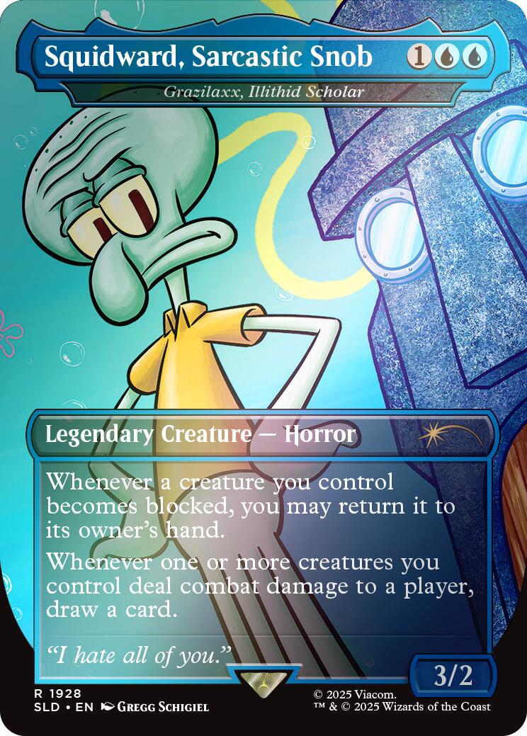 Squidward, Sarcastic Snob - Grazilaxx, Illithid Scholar (Rainbow Foil) [Secret Lair Drop Series] | Gear Gaming Fayetteville