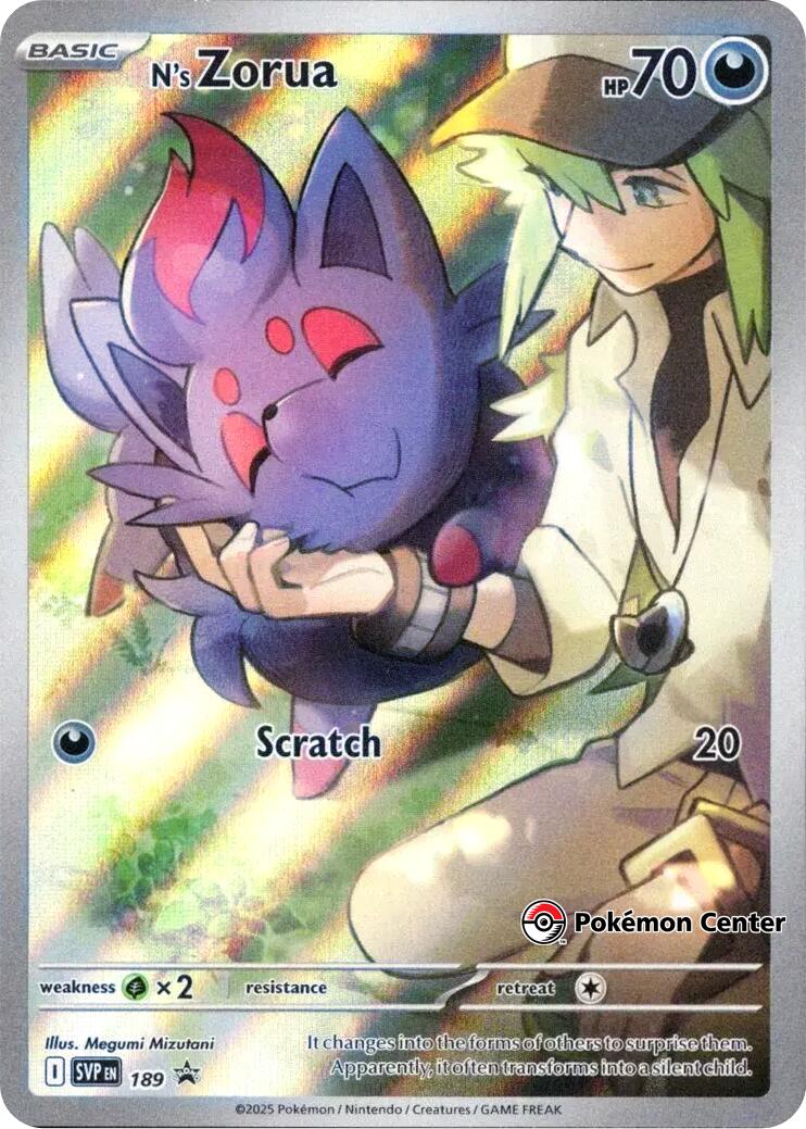 N's Zorua (SVP189) (Pokemon Center Exclusive) [Scarlet & Violet: Black Star Promos] | Gear Gaming Fayetteville