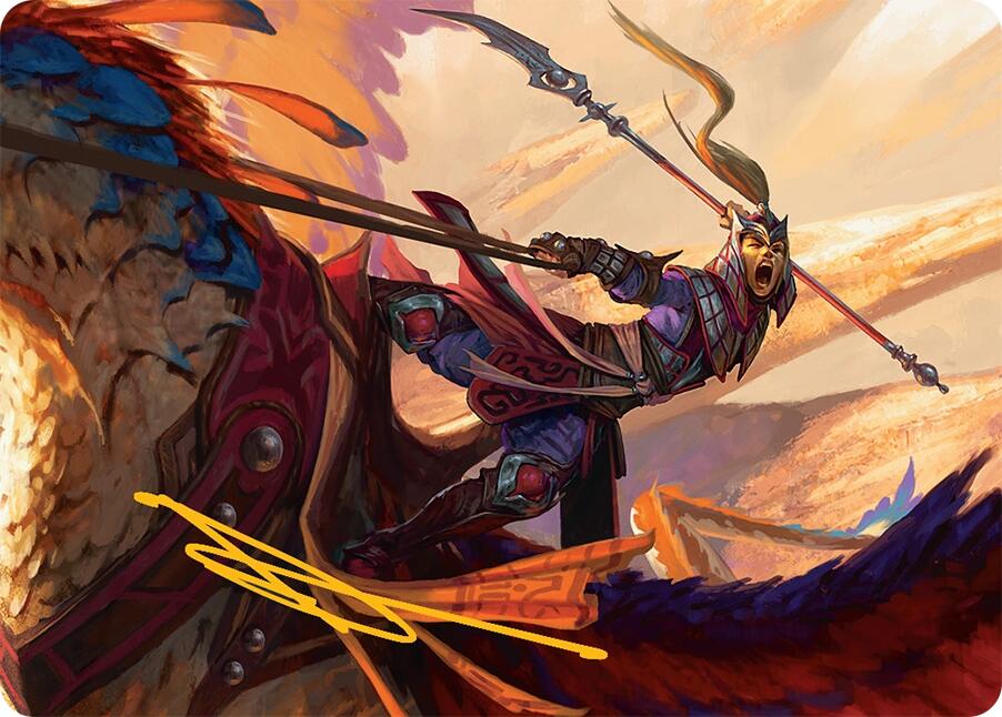 Dragonback Lancer Art Card (3/54) (Gold-Stamped Signature) [Tarkir: Dragonstorm Art Series] | Gear Gaming Fayetteville
