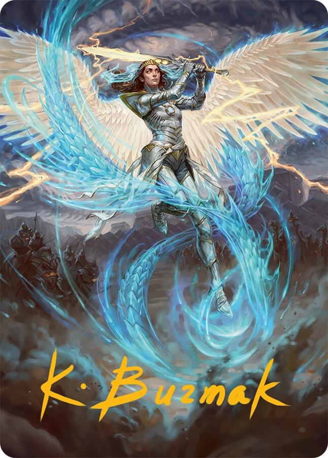 Elspeth, Storm Slayer Art Card (49/54) (Gold-Stamped Signature) [Tarkir: Dragonstorm Art Series] | Gear Gaming Fayetteville
