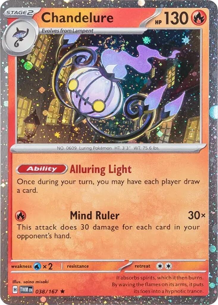 Chandelure (038/167) (Cosmos Holo) [Scarlet & Violet: Twilight Masquerade] | Gear Gaming Fayetteville